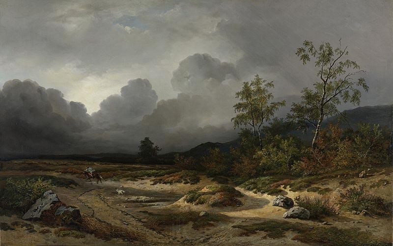 Willem Roelofs Landscape in an Approaching Storm. Germany oil painting art
